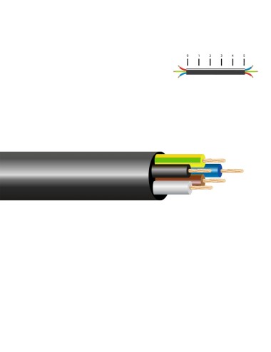 Manguera tubular vv-k06/1kv 5 g 1,50 mm, negra euro/m