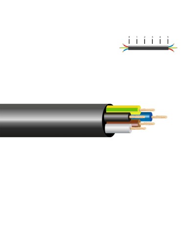 Manguera tubular h05vv-f 6 g 1,00 mm negra euro/m