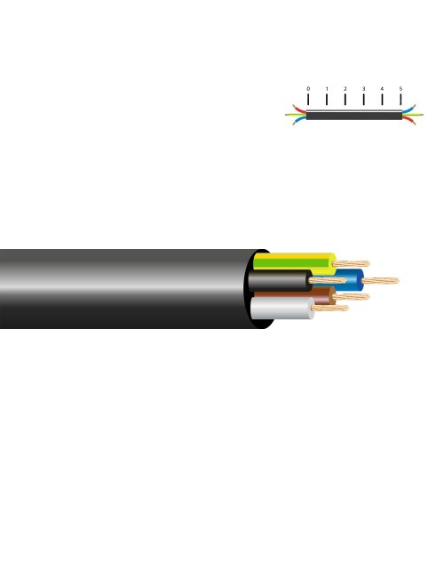 Manguera tubular h05vv-f 6 g 1,00 mm negra euro/m