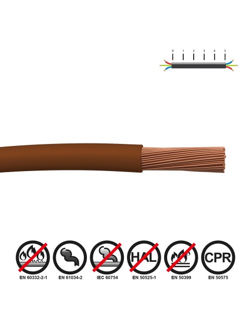 Cablecillo h07z1-k 2,50 mm marrón euro/m