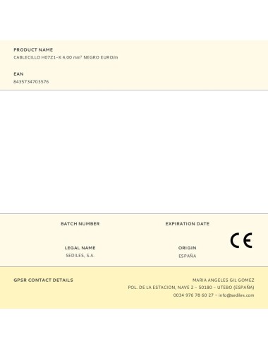 Cablecillo h07z1-k 4,00 mm negro euro/m