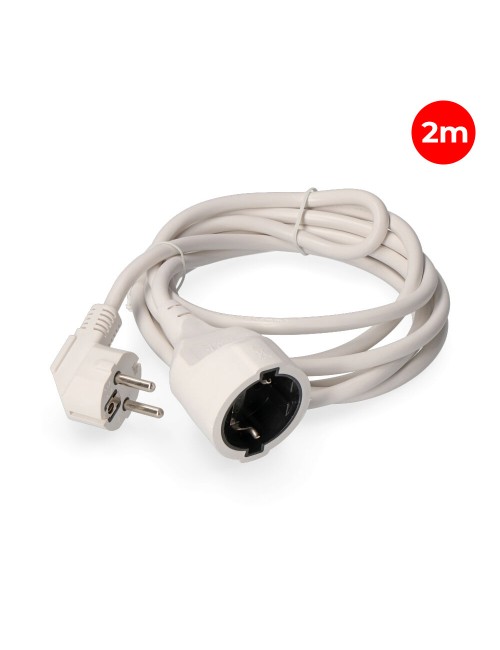 Prolongador con 1 toma 2p+t, 16a 250v~ 2 m de cable h05vv-f 3g1,5mm, blanco