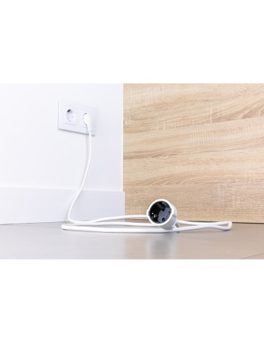 Prolongador con 1 toma 2p+t, 16a 250v~ 3 m de cable h05vv-f 3g1,5mm, blanco