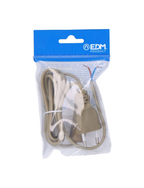 Conexion con interruptor 3a 1,5m 2x0,75mm manguera plana dorado edm