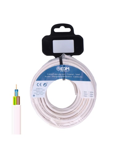 Carrete manguera tubular h05vv-f 3 g 1,00 mm blanca, 5 m