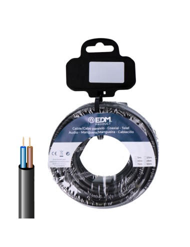 Carrete manguera tubular vv-k06/1kv 2 x 1,50 mm, negra, 5 m