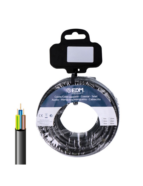 Carrete manguera tubular vv-k06/1kv 3 g 1,50 mm negra, 20 m