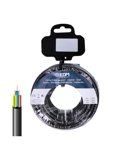 Carrete manguera tubular vv-k06/1kv 3 g 2,50 mm negra, 20 m