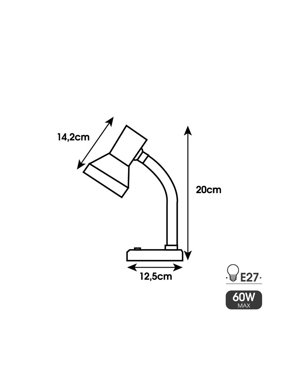 Flexo de sobremesa modelo london e27 60w color blanco edm