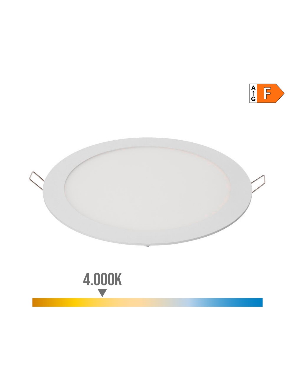 Downlight led empotrable redondo 20 w luz día 4000 k 1500 lm blanco ø22,5 cm