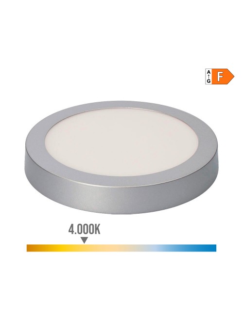 Downlight led superficie redondo cromado 20 w 1500 lm 4000 k luz dia ø 22 x 3,5 cm