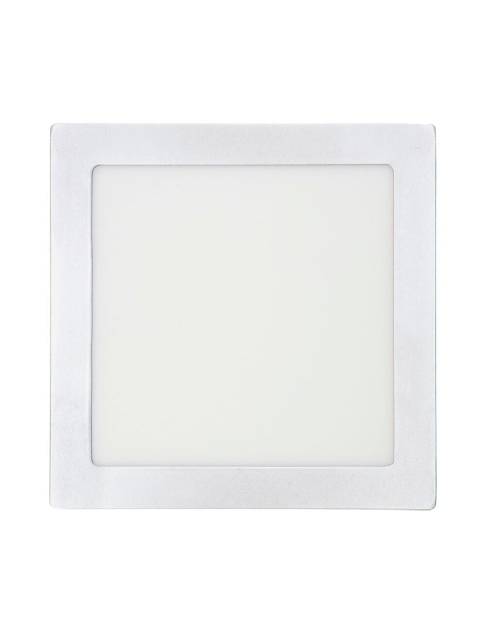 Downlight led superficie cuadrado cromado 20 w 1500 lm 4000 k luz dia 22 x 22 x 3 cm