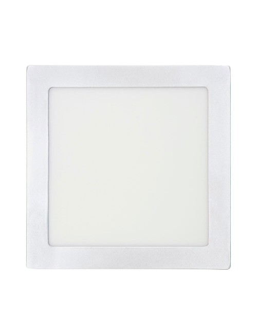 Downlight led superficie cuadrado cromado 20 w 1500 lm 4000 k luz dia 22 x 22 x 3 cm