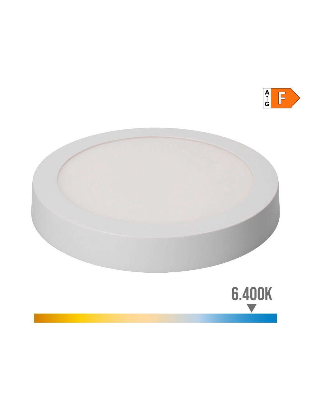 Downlight led superficie redondo blanco 20 w 1500 lm 6400 k luz fria ø22 x 3,5 cm