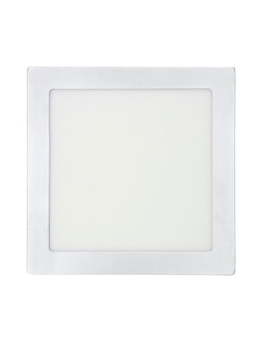 Downlight led superficie cuadrado cromado 20 w 1500 lm 6400 k luz fria 22 x 22 x 3,5 cm