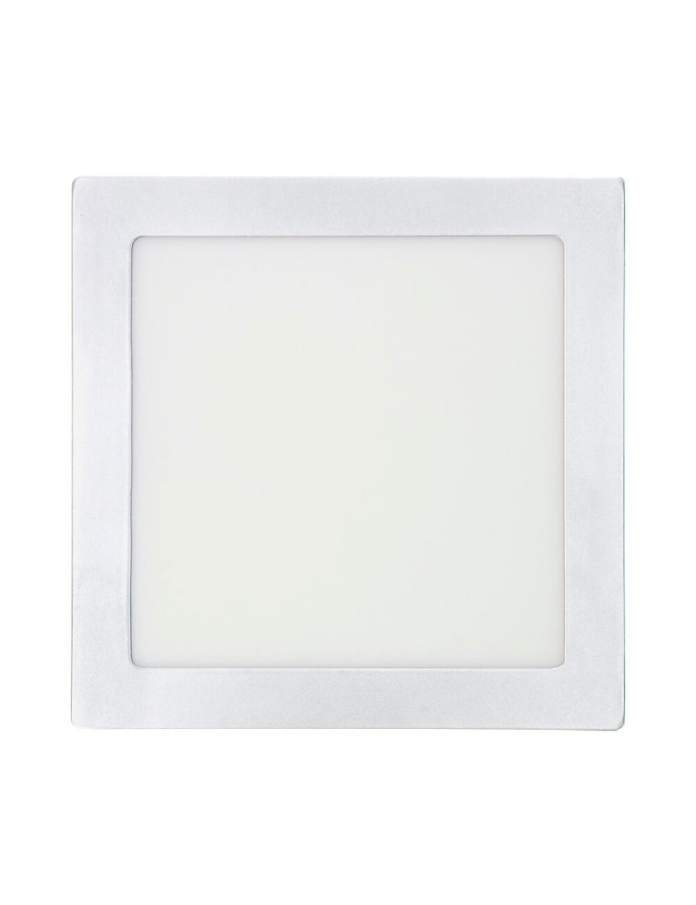Downlight led superficie cuadrado cromado 20 w 1500 lm 6400 k luz fria 22 x 22 x 3,5 cm