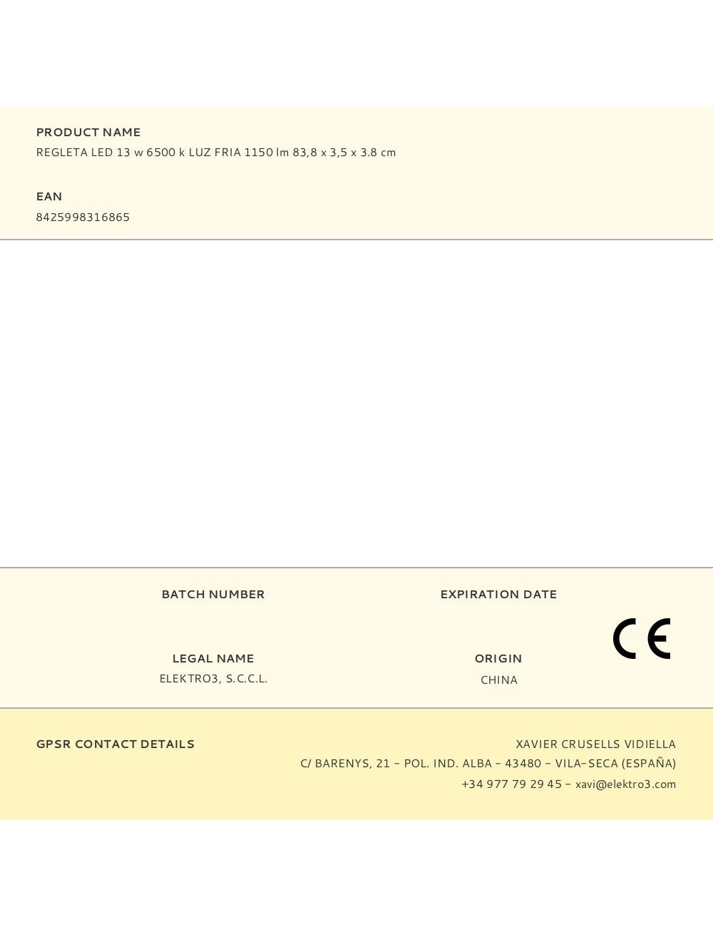 Regleta led 13 w 6500 k luz fria 1150 lm 83,8 x 3,5 x 3.8 cm