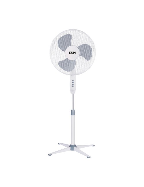 Ventilador de pie, blanco, potencia 45 w, db 60, aspas ø40 cm, altura regulable 105-125 cm