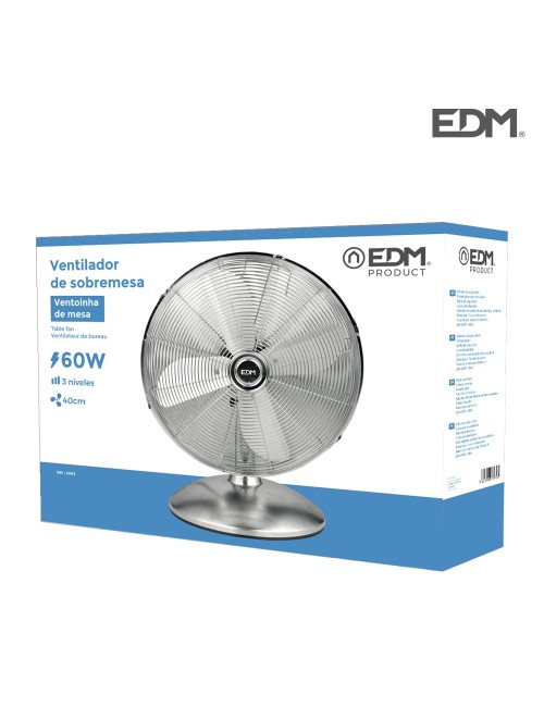 Ventilador de sobremesa. color cromado. potencia: 60w 61,7 db aspas: ø40 cm