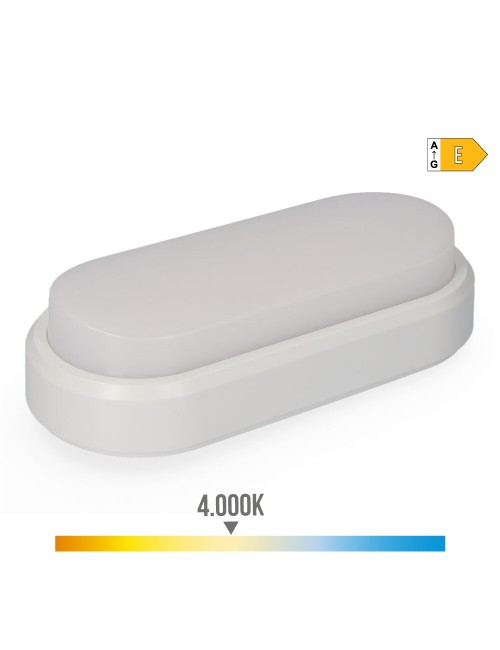 Aplique led oval 18 w 1950 lm 4000 k luz dia ip54 23 x 10,5 x 5,7 cm