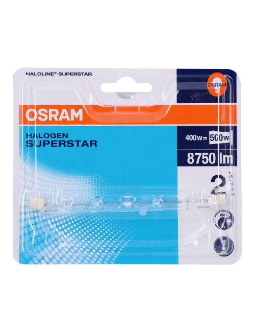 Bombilla halogena lineal 118 mm superstar 400 w 220 v (equ. 500w)
