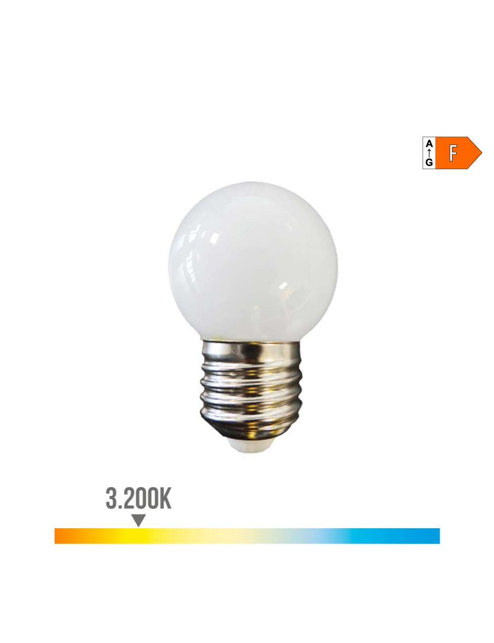 Bombilla esferica led e27 1,5 w 130 lm 3000 k luz calida ø45 x 69 mm