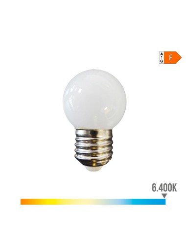 Bombilla esferica led e27 1,5 w 130 lm 6400 k luz fria ø45 x 69 mm
