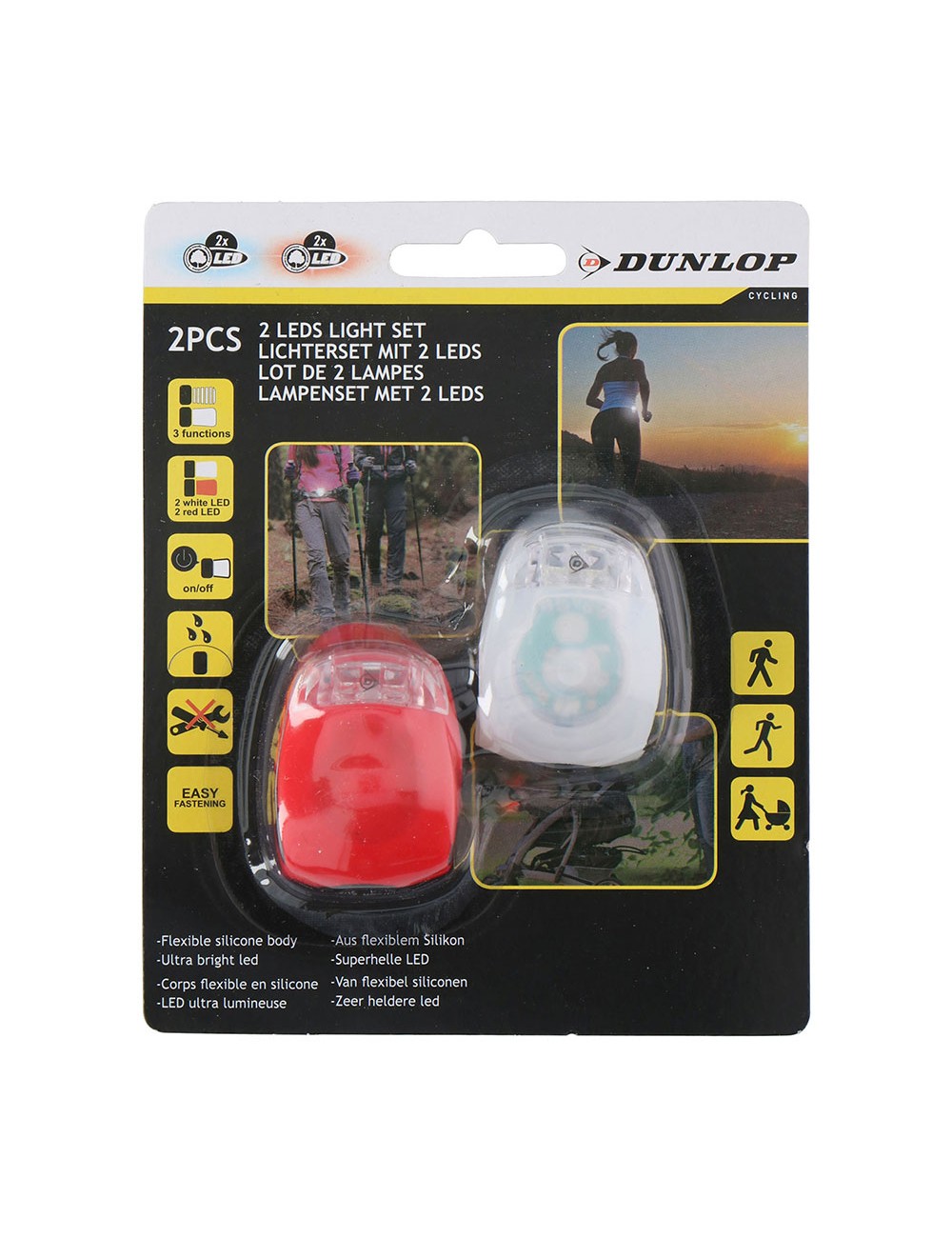 Conjunto de 2 linternas de bicicleta de señalizacion. delantera y trasera. 1 x 4lr1130 (pilas incluidas)