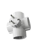 Adaptador cuádruple 2p+t, 16a 250v~ entrada lateral, blanco (retractilado)