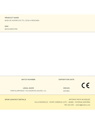 Base de superficie t/tl 10/16 a redonda