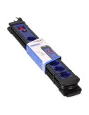 Base multiple 8 tomas 2p+t con interruptor luminoso+protector, 3 m cable h05vv-f 3g1,5 mm negra/azul