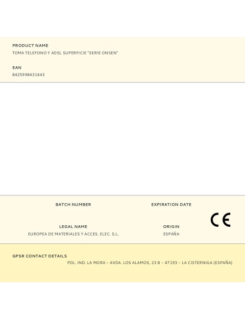 Toma telefono y adsl superficie "serie onsen"