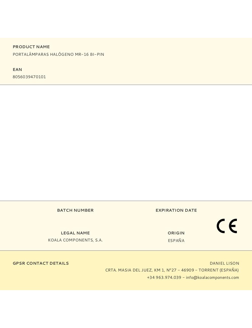 Portalámparas halógeno mr-16 bi-pin