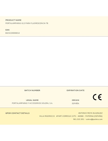 Portalamparas g13 para fluorescencia t8