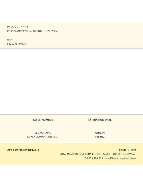 Portalamparas halogeno lineal 78mm