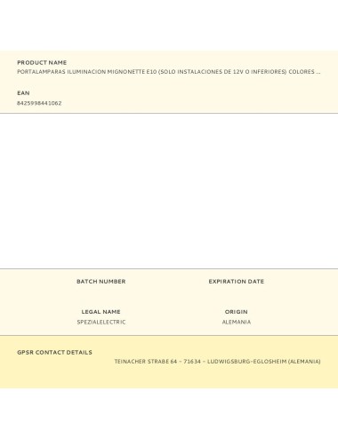 Portalamparas iluminacion mignonette e10 (solo instalaciones de 12v o inferiores) colores / modelos surtidos