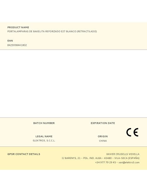 Portalamparas de bakelita reforzado e27 blanco (retractilado)