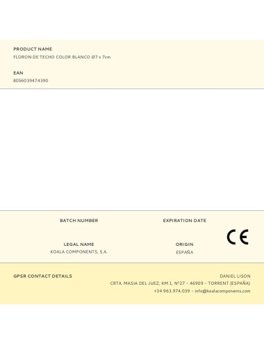 Floron de techo color blanco ø7 x 7cm