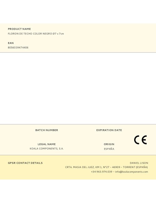 Floron de techo color negro ø7 x 7cm