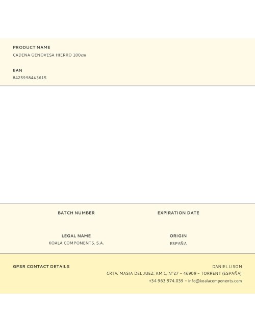 Cadena genovesa hierro 100cm