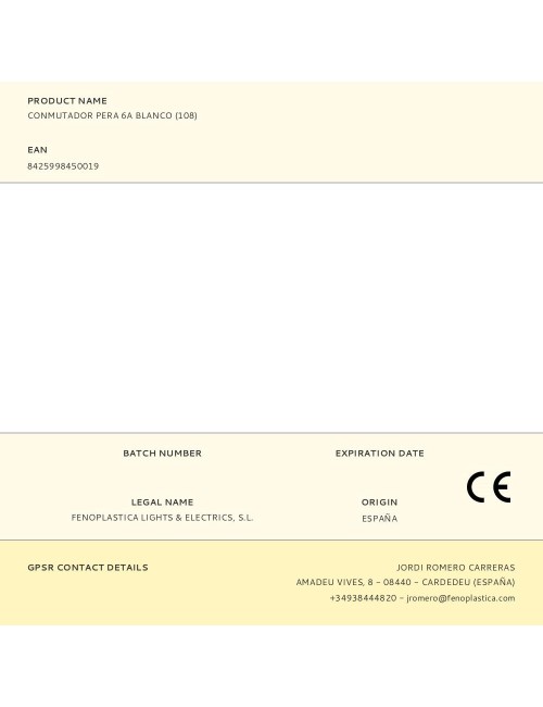 Conmutador pera 6a blanco (108)