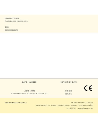 Pulsador 6a 250v solera