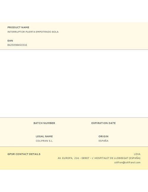 Interruptor puerta empotrado bola