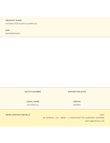 Interruptor puerta superficie