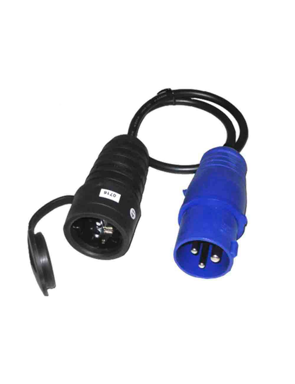 Adaptador clavija cetac 2p+t a base schuko 16a 230v~
