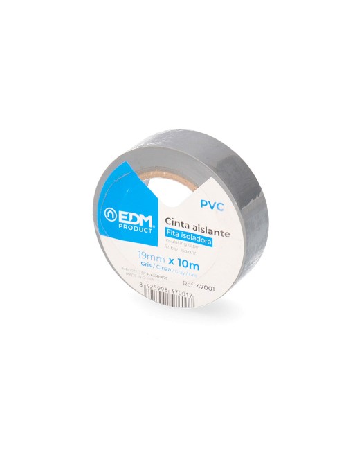 Cinta aislante calidad "supra" gris 19 mm x 10 m