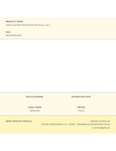 Cinta aislante bicolor nitto 19 mm x 25 m