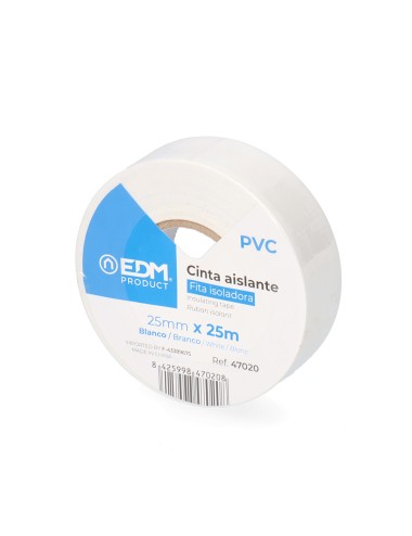 Cinta aislante calidad "supra" blanca 25 mm x 25 m