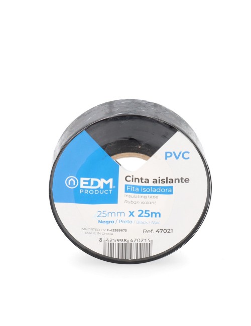 Cinta aislante calidad "supra" negra 25 mm x 25 m