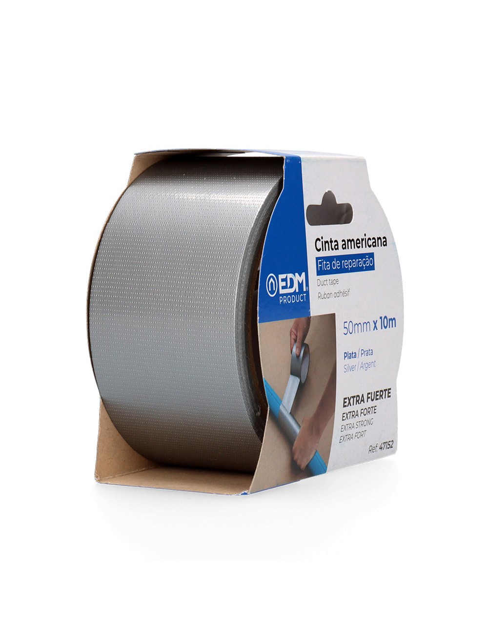 Cinta americana plata 50 mm x 10 m